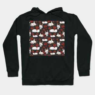 Christmas Westies black pattern Hoodie